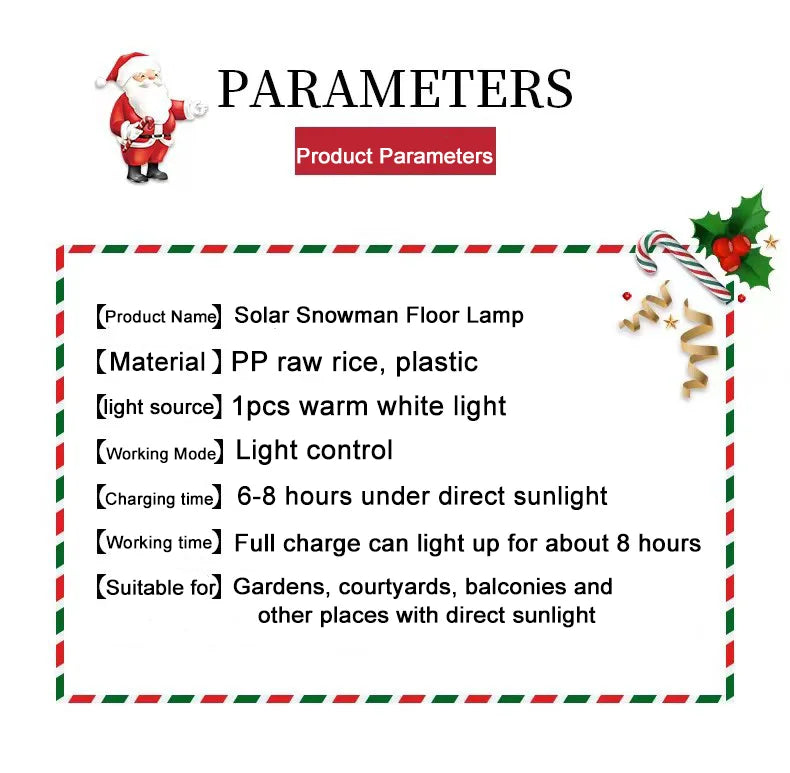 Christmas Solar Snowman Lights