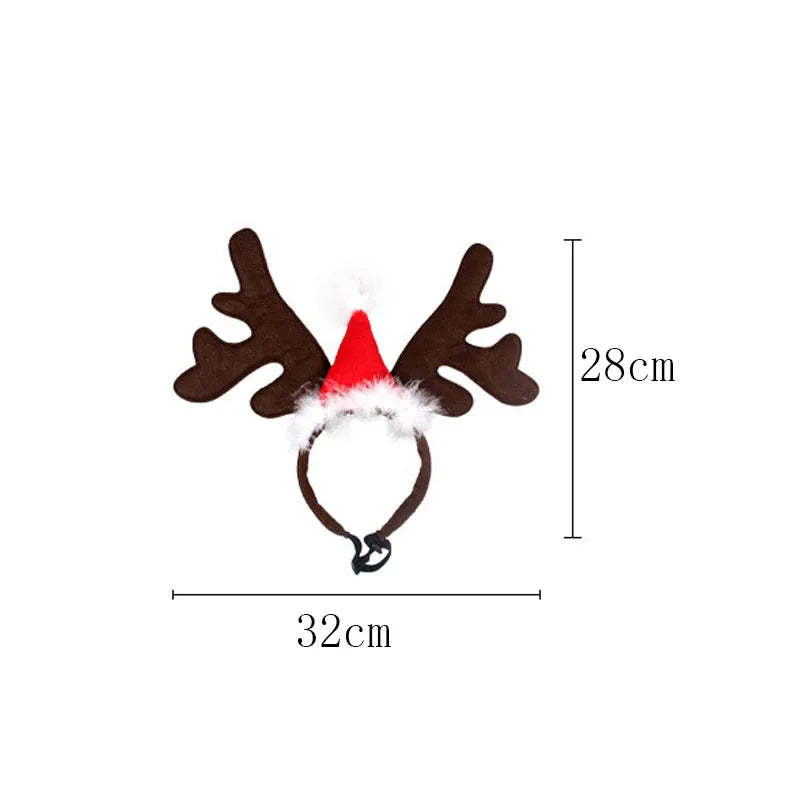 Reindeer Antlers & Santa Hat For Pets