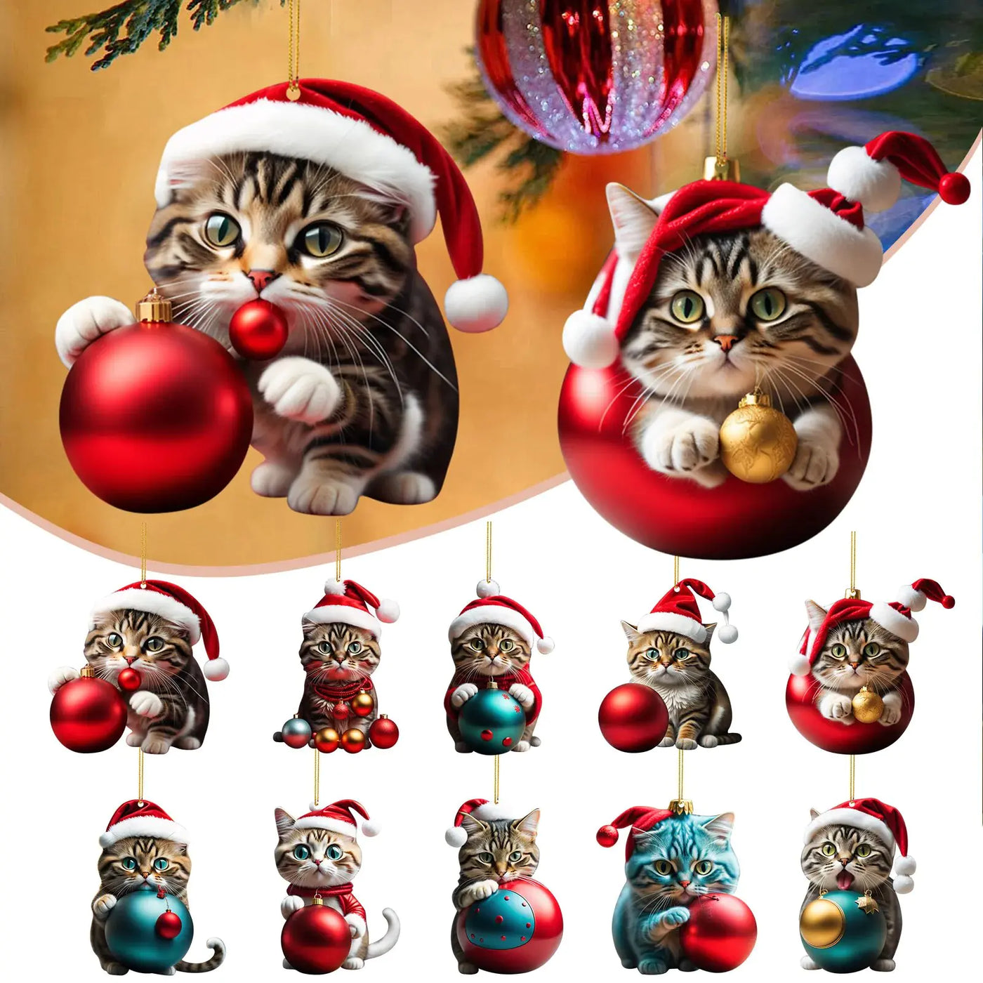 Cat Christmas Ornaments